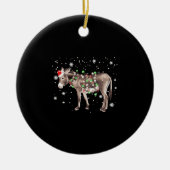 Donkey-kerstkleur verlicht kerstkerstkerstkerstker keramisch ornament (Voorkant)
