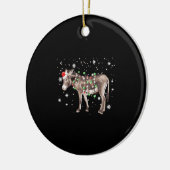 Donkey-kerstkleur verlicht kerstkerstkerstkerstker keramisch ornament (Links)