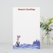Donkey Kerstmis Briefpapier (Staand voorkant)