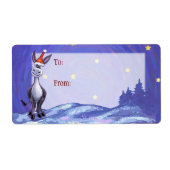 Donkey Kerstmis Etiket (Voorkant)