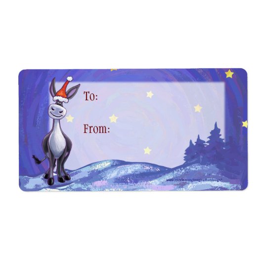 Donkey Kerstmis Etiket (Voorkant)