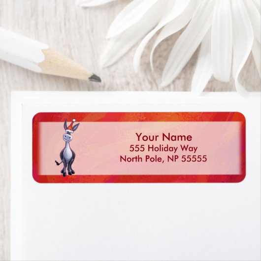 Donkey Kerstmis Etiket (Insitu)