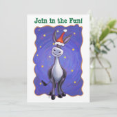 Donkey Kerstmis Kaart (Staand voorkant)