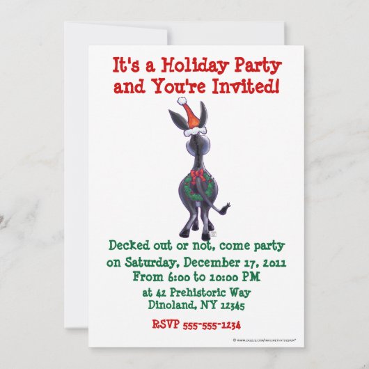 Donkey Kerstmis Kaart (Achterkant)