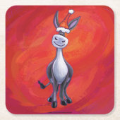 Donkey Kerstmis Kartonnen Onderzetters (Voorkant)