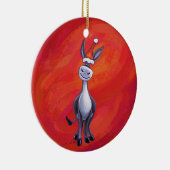 Donkey Kerstmis Keramisch Ornament (Rechts)