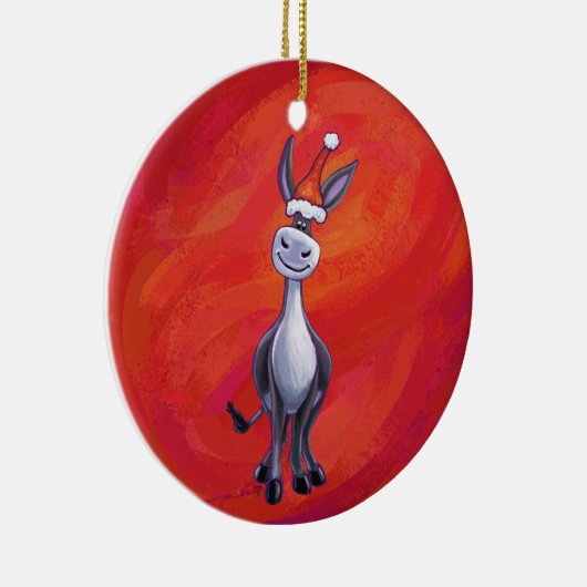 Donkey Kerstmis Keramisch Ornament (Rechts)
