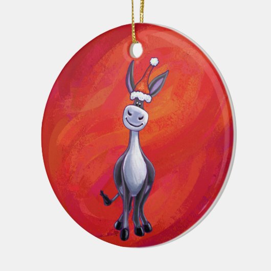 Donkey Kerstmis Keramisch Ornament (Links)