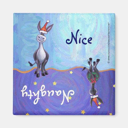Donkey Kerstmis Magneet (Voorkant)