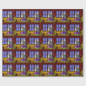 donkey kijkt naar sneeuw cadeaupapier (Vlak)