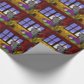 donkey kijkt naar sneeuw cadeaupapier (Hoek)