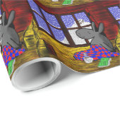 donkey kijkt naar sneeuw cadeaupapier (Rol Hoek)