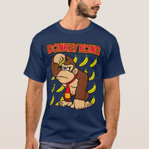 Donkey Kong Aap denkt aan Banaan Achtergrond Pullo T-shirt