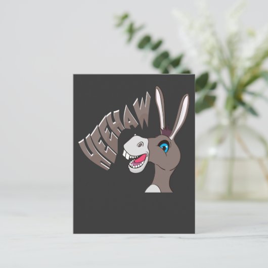 Donkey Laughs Boerderij Animal lachend Briefkaart (Staand voorkant)