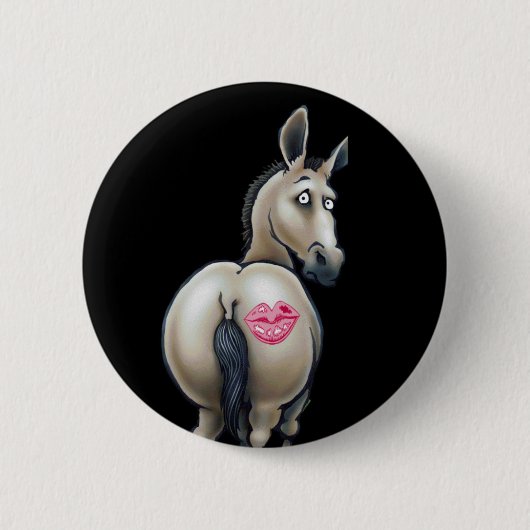 Donkey & Lips op aanvraag Ronde Button 5,7 Cm (Voorkant)