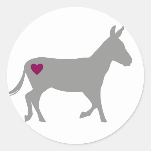 Donkey Love Circle Sticker klein (Voorkant)