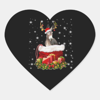 Donkey Lover Gift| Happy Donkey Merry Kerstmis Hart Sticker