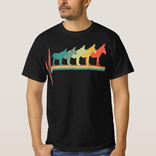 donkey lover heartbeat  gift t-shirt (Voorkant)