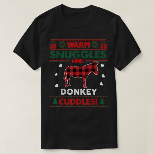 Donkey Lover Kerstmis Donkey Kerstmis Oegly T-shirt (Design voorkant)