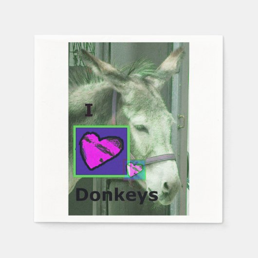 Donkey Lovers Paper Napkins Servet (Voorkant)