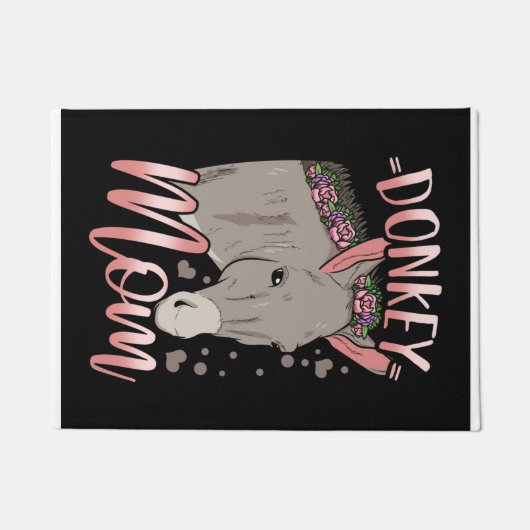 Donkey mama | Gift for Owner Donkey Mam Deurmat (Voorkant)