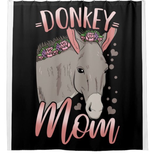 Donkey mama | Gift for Owner Donkey Mam Douchegordijn (Voorkant)