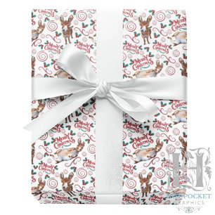Donkey Merry Christmas Wrapping Paper Cadeaupapier