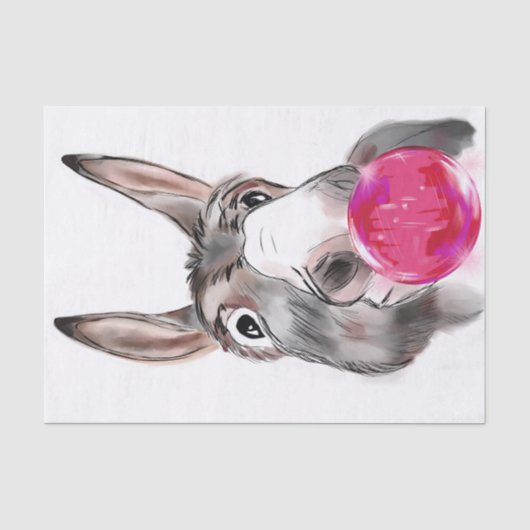 Donkey met kauwgom Cartoon Tissuepapier (Voorkant)