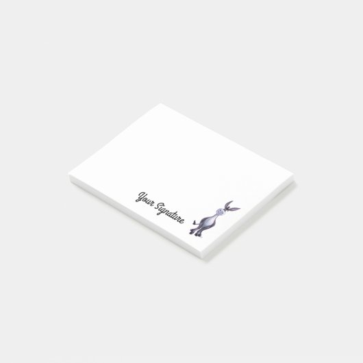 Donkey met persoonlijke advertentie post-it® notes (Schuin)