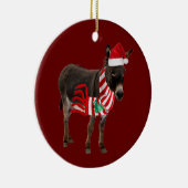 Donkey met Pet kerst met schacht Keramisch Ornament (Rechts)