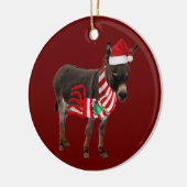 Donkey met Pet kerst met schacht Keramisch Ornament (Links)