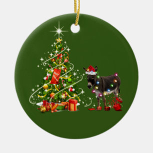 Donkey met Pet kerst met schacht Keramisch Ornament