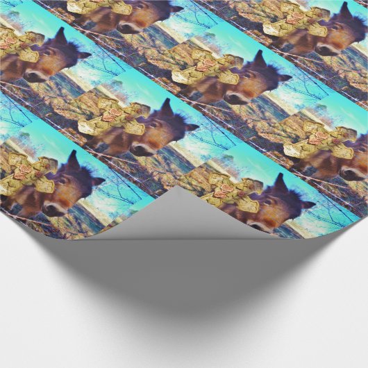 Donkey met Roos Cross Cadeaupapier (Hoek)