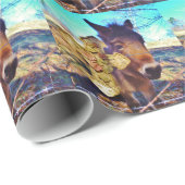 Donkey met Roos Cross Cadeaupapier (Rol Hoek)