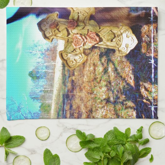 Donkey met Roos Cross Theedoek (Gevouwen)