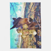 Donkey met Roos Cross Theedoek (Verticaal)