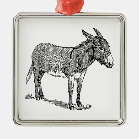 Donkey Metalen Ornament (Voorkant)