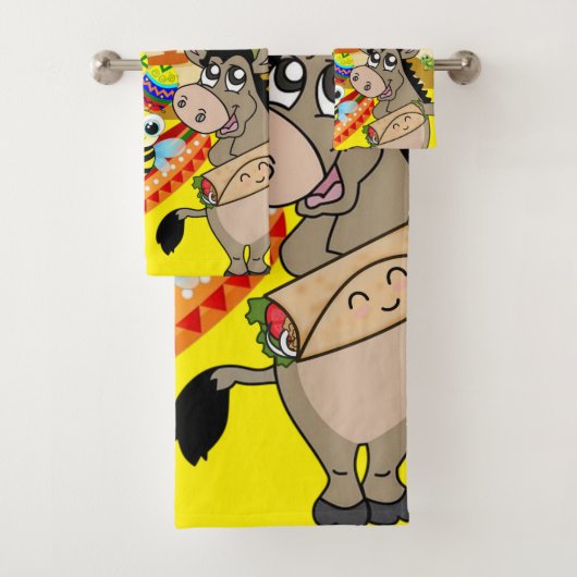 Donkey Mexicaanse Man Sombrero Bathroom-handdoekse Bad Handdoek (Insitu)