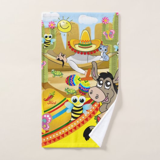 Donkey Mexicaanse Man Sombrero Bathroom-handdoekse Bad Handdoek (Handdoek)
