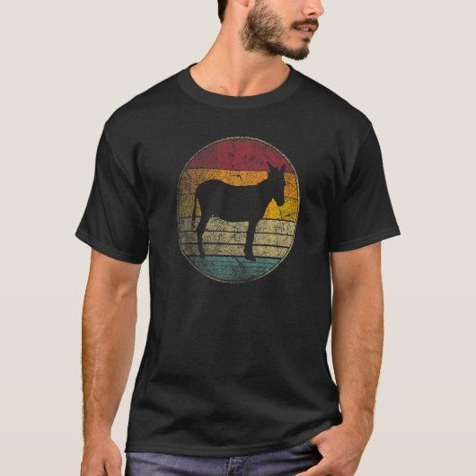 Donkey Mule Boerderij Farmer Gif Retro Style 80 T-shirt (Voorkant)