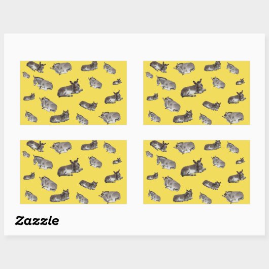 Donkey Multi Rechthoekige Sticker (Vel)