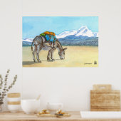 Donkey op High Plateau, Zuid-Amerika Poster (Keuken)