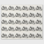  Donkey op maat gepersonaliseerde Retro Donkeys Cadeaupapier (Vlak)
