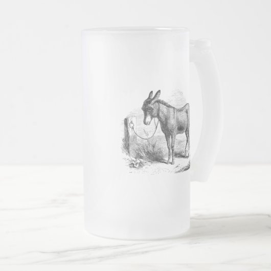  Donkey op maat gepersonaliseerde Retro Donkeys Matglas Bierpul (Voorkant rechts)
