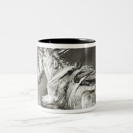 Donkey op Rest Tweekleurige Koffiemok (Center)