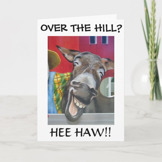 "DONKEY" OVER DE HILL-HUMOR KAART (Voorkant)