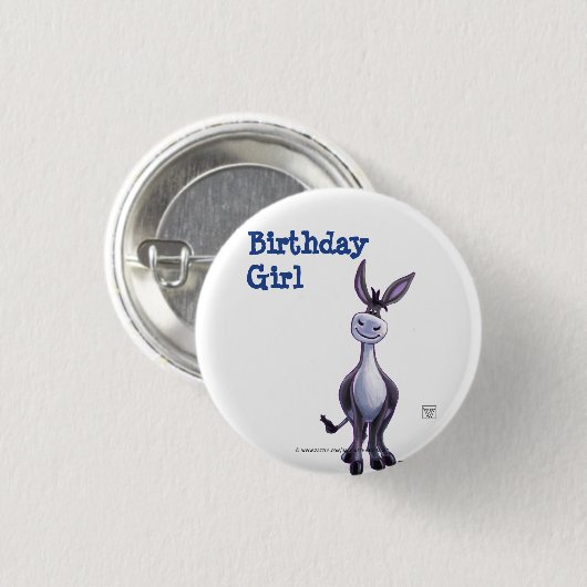 Donkey Party Center Ronde Button 3,2 Cm (Voorkant /achterkant)