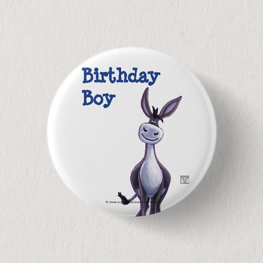 Donkey Party Center Ronde Button 3,2 Cm (Voorkant)