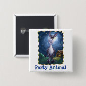 Donkey Party Center Vierkante Button 5,1 Cm (Voorkant /achterkant)