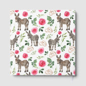 Donkey Pink Floral Wedding Guest Book Gastenboek (Achterkant)